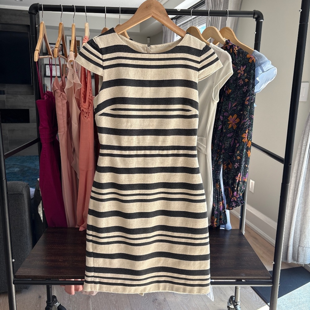 Petite JCrew striped sheath dress (Size 0P)